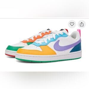 NIKE Court Borough Low Recraft youth rainbow streetwear classic sneakers 5Y